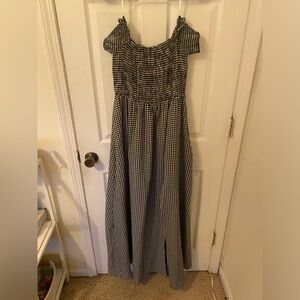 Lulus off the shoulder gingham dress